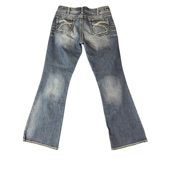 Silver Jeans Suki Mid Boot Women's Size 31x28 Blue Denim Vintage Classic Distres - Picture 2 of 5